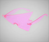 Pink Acyrlic Oversized Triangle Sunglasses