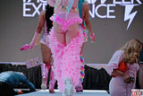 “FLIRTY FLAMINGO CHAPS 7PC Ruffle Rhinestone” + Pink Wig! Runway RDY Set