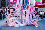 “HELLO-KITTY PRETTY 3PC Pastel Rainbow Faux Fur” Runway RDY Set