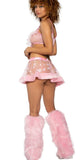 “BABY PINK FAUX FUR LEG WARMERS” Runway RDY