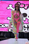 “Custom CARE BEARS RAINBOW SEQUIN Faux Fur COAT”Runway RDY