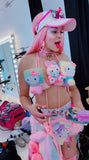 “HELLO-KITTY PRETTY 3PC Pastel Rainbow Faux Fur” Runway RDY Set