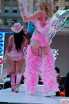 “FLIRTY FLAMINGO CHAPS 7PC Ruffle Rhinestone” + Pink Wig! Runway RDY Set