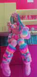 “PEEP DA PEEPS” 3 PC Rainbow Faux Fur Custom RUNWAY RDY Set