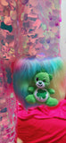 “Custom CARE BEARS RAINBOW SEQUIN Faux Fur COAT”Runway RDY