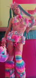 “PEEP DA PEEPS” 3 PC Rainbow Faux Fur Custom RUNWAY RDY Set