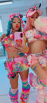 “HELLO-KITTY PRETTY 3PC Pastel Rainbow Faux Fur” Runway RDY Set
