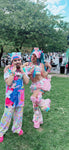“HELLO-KITTY PRETTY 3PC Pastel Rainbow Faux Fur” Runway RDY Set