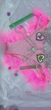“FLIRTY FLAMINGO CHAPS 7PC Ruffle Rhinestone” + Pink Wig! Runway RDY Set