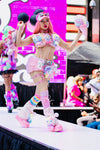 “HELLO-KITTY PRETTY 3PC Pastel Rainbow Faux Fur” Runway RDY Set