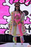 “Custom CARE BEARS RAINBOW SEQUIN Faux Fur COAT”Runway RDY