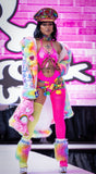 “GANGSTA BARBIE Rhinestone Open BODYSUIT” Runway RDY