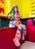 “PEEP DA PEEPS” 3 PC Rainbow Faux Fur Custom RUNWAY RDY Set