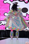 “Custom CARE BEARS RAINBOW SEQUIN Faux Fur COAT”Runway RDY