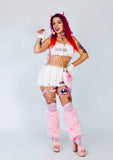 “PINK PUNK SNOWSTORM” 2pc Faux Fur Spiked Set Runway RDY