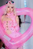 Baby Pink Heart Oversized Goggles