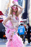 “FLIRTY FLAMINGO CHAPS 7PC Ruffle Rhinestone” + Pink Wig! Runway RDY Set