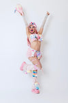 “HELLO-KITTY PRETTY 3PC Pastel Rainbow Faux Fur” Runway RDY Set