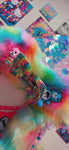 “Custom CARE BEARS RAINBOW SEQUIN Faux Fur COAT”Runway RDY