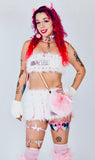 “PINK PUNK SNOWSTORM” 2pc Faux Fur Spiked Set Runway RDY