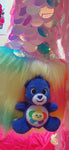 “Custom CARE BEARS RAINBOW SEQUIN Faux Fur COAT”Runway RDY