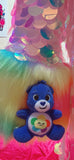 “Custom CARE BEARS RAINBOW SEQUIN Faux Fur COAT”Runway RDY