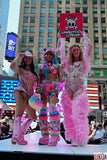 “FLIRTY FLAMINGO CHAPS 7PC Ruffle Rhinestone” + Pink Wig! Runway RDY Set