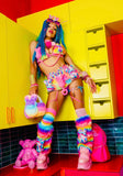 “PEEP DA PEEPS” 3 PC Rainbow Faux Fur Custom RUNWAY RDY Set