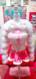 “ANGELIC PINK MARSHMALLOW” Faux Fur Sleeve & Crop Top Runway RDY Set