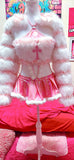 “ANGELIC PINK MARSHMALLOW” Faux Fur Sleeve & Crop Top Runway RDY Set