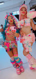 “HELLO-KITTY PRETTY 3PC Pastel Rainbow Faux Fur” Runway RDY Set
