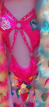“GANGSTA BARBIE Rhinestone Open BODYSUIT” Runway RDY