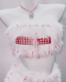 “PINK PUNK SNOWSTORM” 2pc Faux Fur Spiked Set Runway RDY