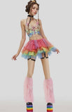 “BABY PINK FAUX FUR LEG WARMERS” Runway RDY