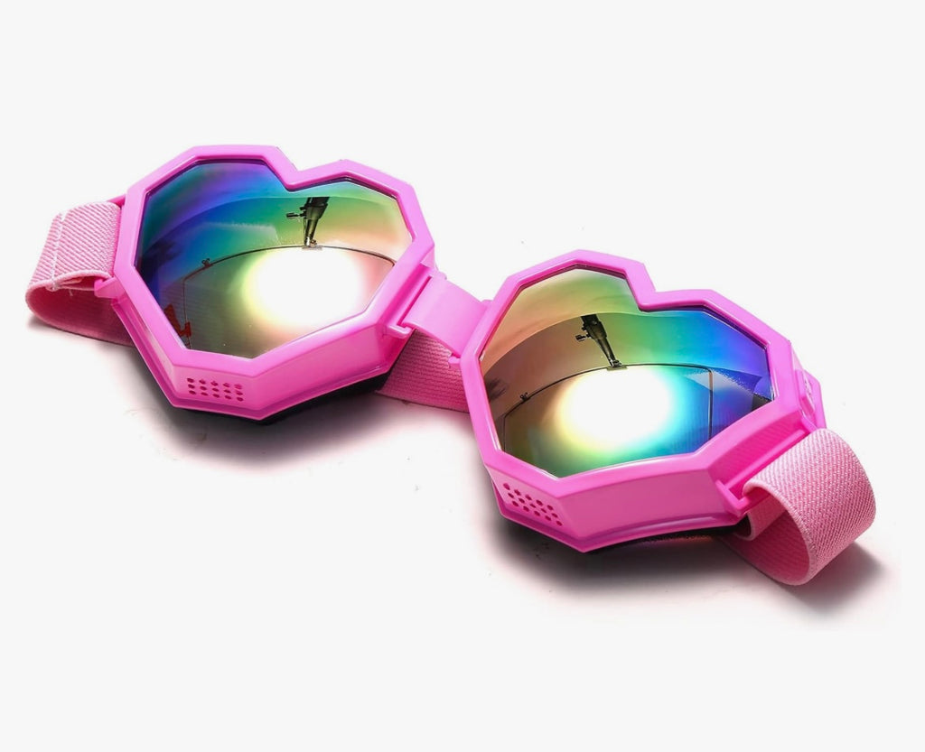 Baby Pink Heart Oversized Goggles – Candy-Rock Couture