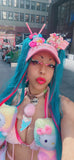 “HELLO-KITTY PRETTY 3PC Pastel Rainbow Faux Fur” Runway RDY Set