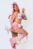 “HELLO-KITTY PRETTY 3PC Pastel Rainbow Faux Fur” Runway RDY Set