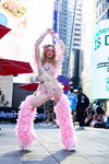“FLIRTY FLAMINGO CHAPS 7PC Ruffle Rhinestone” + Pink Wig! Runway RDY Set