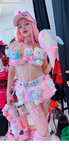 “HELLO-KITTY PRETTY 3PC Pastel Rainbow Faux Fur” Runway RDY Set