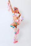 “HELLO-KITTY PRETTY 3PC Pastel Rainbow Faux Fur” Runway RDY Set