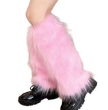 “BABY PINK FAUX FUR LEG WARMERS” Runway RDY