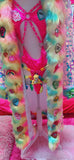 “GANGSTA BARBIE Rhinestone Open BODYSUIT” Runway RDY