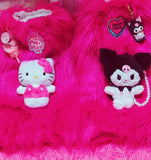 “HELLO-KITTY KUROMI Hot Pink Faux Fur” Runway RDY Set