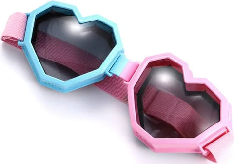 Pink & Blue Heart Oversized Goggles