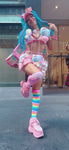 “HELLO-KITTY PRETTY 3PC Pastel Rainbow Faux Fur” Runway RDY Set