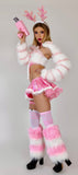 “ANGELIC PINK MARSHMALLOW” Faux Fur Sleeve & Crop Top Runway RDY Set