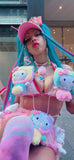 “HELLO-KITTY PRETTY 3PC Pastel Rainbow Faux Fur” Runway RDY Set