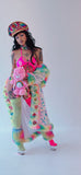 “GANGSTA BARBIE Rhinestone Open BODYSUIT” Runway RDY