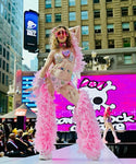 “FLIRTY FLAMINGO CHAPS 7PC Ruffle Rhinestone” + Pink Wig! Runway RDY Set