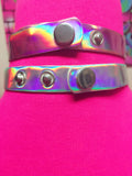 1/2" HOLOGRAPHIC O-RING CHOKER (Pink or Silver)